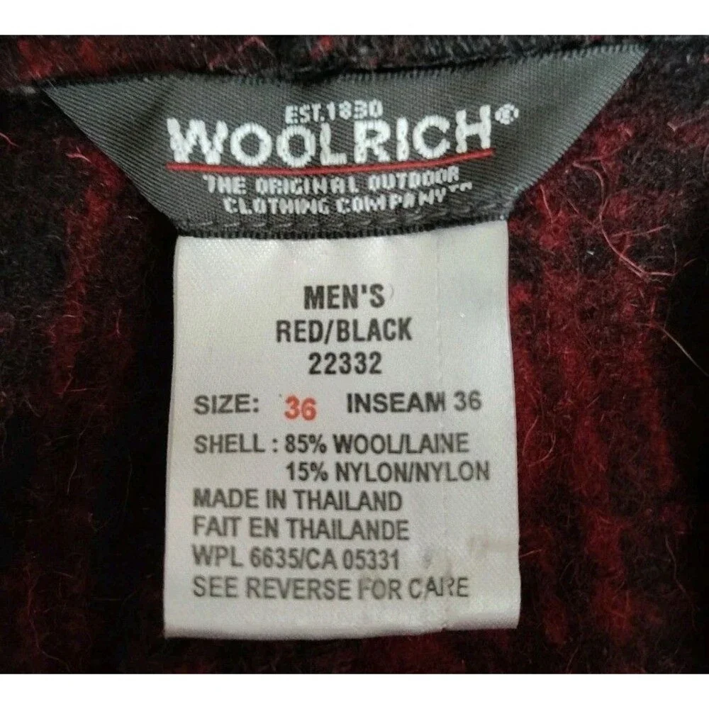 Vintage Woolrich Men's 36x32 Buffalo Plaid Wool Hunting Pants Double Knee/Seat